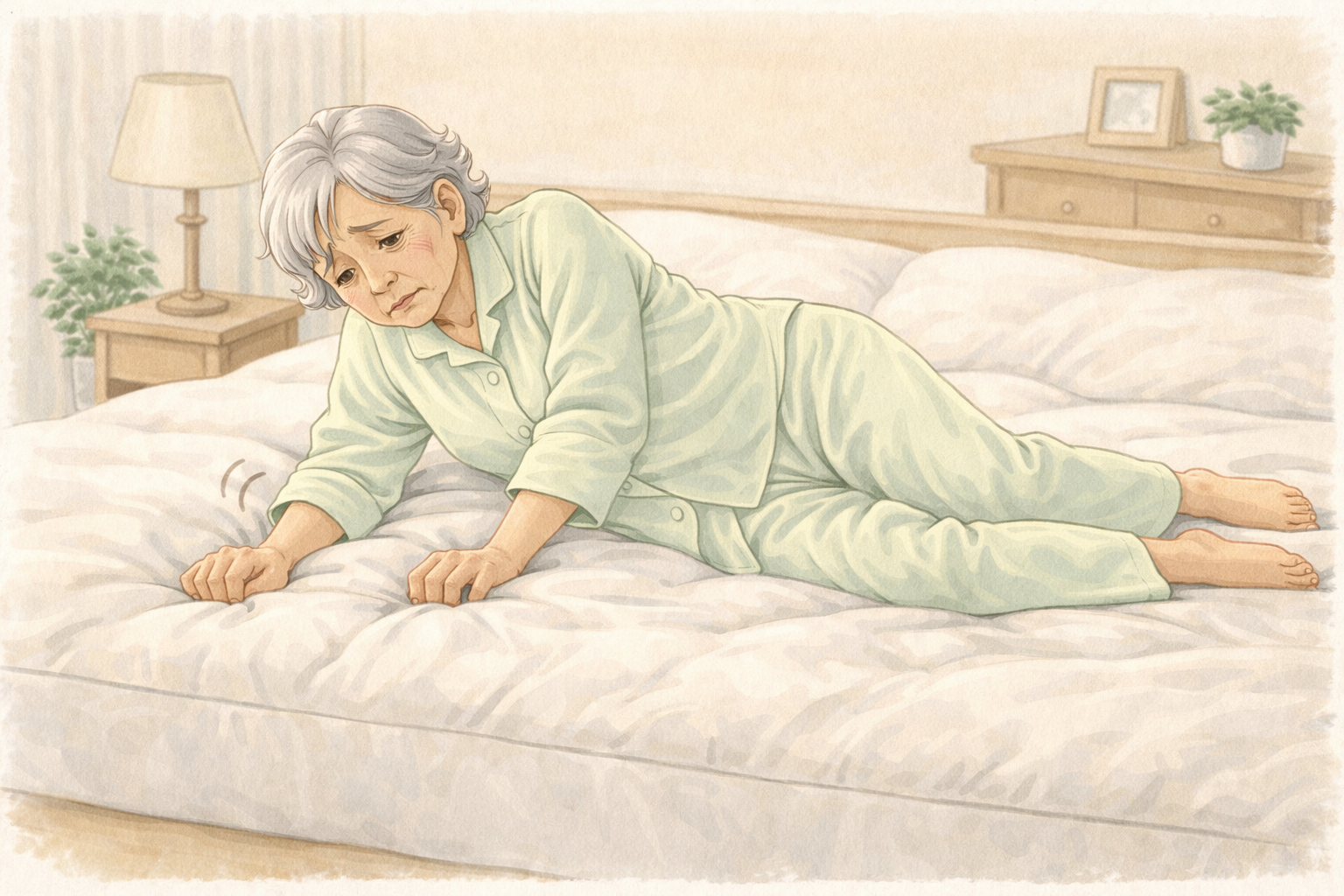 高齢者のマットレス選びを考えるイメージ